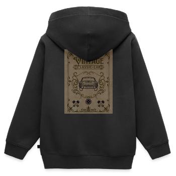 Vintage Classic Car performance - Kinder Premium Organic Zip Hoodie - Schwarz - Hinten - AI Model Kid Male (0cm)