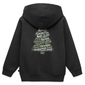 Weihnachtsbaum - Kinder Premium Organic Zip Hoodie - Schwarz - Hinten - AI Model Kid Male (0cm)