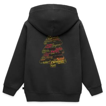 Weihnachtsbaum - Kinder Premium Organic Zip Hoodie - Schwarz - Hinten - AI Model Kid Male (0cm)