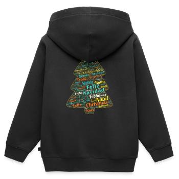 Weihnachtsbaum - Kinder Premium Organic Zip Hoodie - Schwarz - Hinten - AI Model Kid Male (0cm)