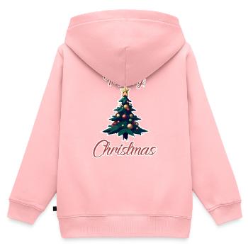 Weihnachtsbaum (Schlaganfall) - Kinder Premium Organic Zip Hoodie - Rosa - Hinten - AI Model Kid Female (0cm)