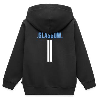 Chapeau de seau Glasgow Chapeau de seau . Glasgow. - Sweat Premium à capuche zippé enfant bio - noir - Dos - AI Model Kid Male (0cm)