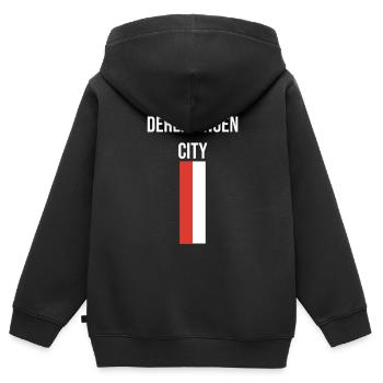 Derendingen City - Kids Premium Organic Zip-up Hoodie - black - Back - AI Model Kid Male (0cm)
