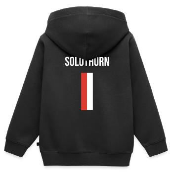 Solothurn Souvenir - Kinder Premium Organic Zip Hoodie - Schwarz - Hinten - AI Model Kid Male (0cm)