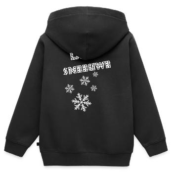 Antwerpener Dialekt. Lass es schneien. Lass es schneien - Kinder Premium Organic Zip Hoodie - Schwarz - Hinten - AI Model Kid Male (0cm)