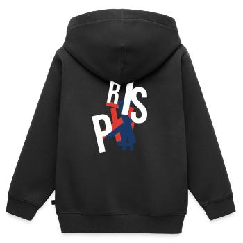 The authentic Paris souvenir - Kids Premium Organic Zip-up Hoodie - black - Back - AI Model Kid Male (0cm)