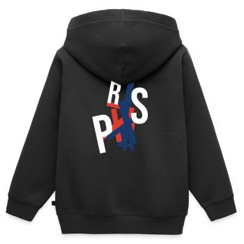 Paris Cadeau Enfant Paris - Sweat Premium à capuche zippé enfant bio - noir - Dos - AI Model Kid Male (0cm)