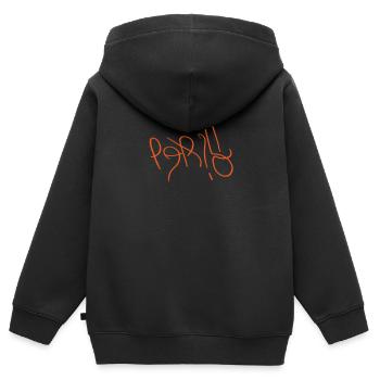 T-shirt Paris décontracté style street art - Sweat Premium à capuche zippé enfant bio - noir - Dos - AI Model Kid Male (0cm)