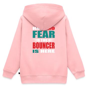 N’ayez crainte, le videur est là Tenue - Sweat Premium à capuche zippé enfant bio - rose - Dos - AI Model Kid Female (0cm)