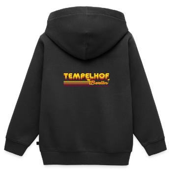 cooles Tempelhof Berliner Stadtteil Design - Kinder Premium Organic Zip Hoodie - Schwarz - Hinten - AI Model Kid Male (0cm)