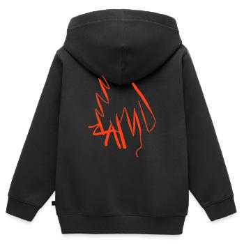 Lamu - Kinder Premium Organic Zip Hoodie - Schwarz - Hinten - AI Model Kid Male (0cm)