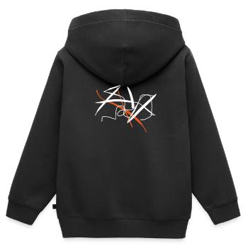 Fischerhut für abstrakte Kunstliebhaber - Kinder Premium Organic Zip Hoodie - Schwarz - Hinten - AI Model Kid Male (0cm)