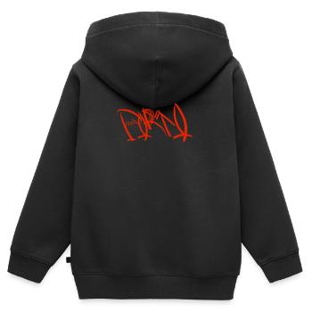 Porto Fischerhut - Kinder Premium Organic Zip Hoodie - Schwarz - Hinten - AI Model Kid Male (0cm)