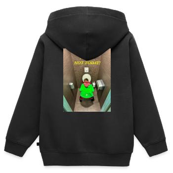 Nein. Nicht heute! - Kinder Premium Organic Zip Hoodie - Schwarz - Hinten - AI Model Kid Male (0cm)