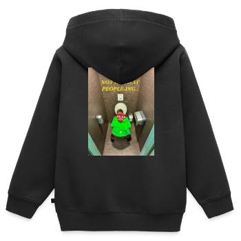 Tut mir leid, ich bin nicht gut darin, mit Menschen umzugehen. - Kinder Premium Organic Zip Hoodie - Schwarz - Hinten - AI Model Kid Male (0cm)