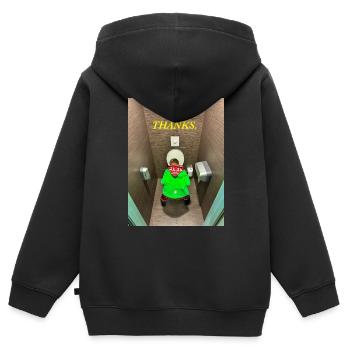 Nein danke - Kinder Premium Organic Zip Hoodie - Schwarz - Hinten - AI Model Kid Male (0cm)