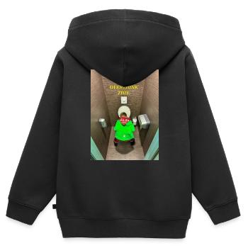 Abwarten. Lassen Sie mich darüber nachdenken. - Kinder Premium Organic Zip Hoodie - Schwarz - Hinten - AI Model Kid Male (0cm)