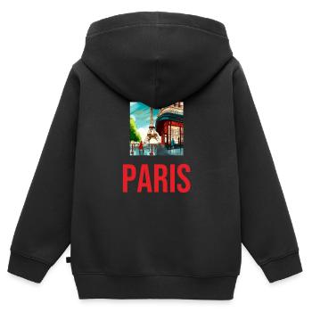 Das allerbeste Paris Souvenir - Kinder Premium Organic Zip Hoodie - Schwarz - Hinten - AI Model Kid Male (0cm)
