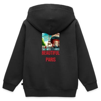 Gift idea for Parisian home cooks - Kids Premium Organic Zip-up Hoodie - black - Back - AI Model Kid Male (0cm)