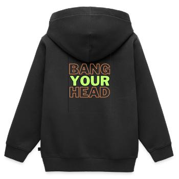 Bang Your Head Rave Dance Metal Punk Rap Headbang - Sweat Premium à capuche zippé enfant bio - noir - Dos - AI Model Kid Male (0cm)