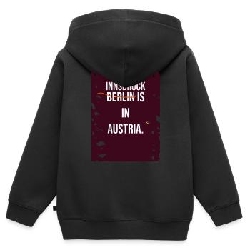 Geschenkidee für Geographielehrer aus Innsbruck - Kinder Premium Organic Zip Hoodie - Schwarz - Hinten - AI Model Kid Male (0cm)