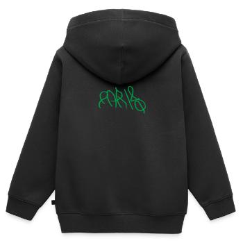 Paris Souvenir en vert - Paris durable - Sweat Premium à capuche zippé enfant bio - noir - Dos - AI Model Kid Male (0cm)