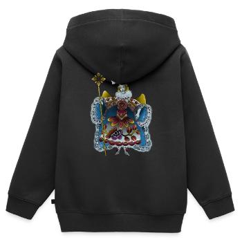 Ange - Sweat Premium à capuche zippé enfant bio - noir - Dos - AI Model Kid Male (0cm)