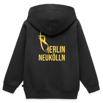Berlin Neukölln T-Shirt - Kinder Premium Organic Zip Hoodie - Schwarz - Hinten - AI Model Kid Male (0cm)