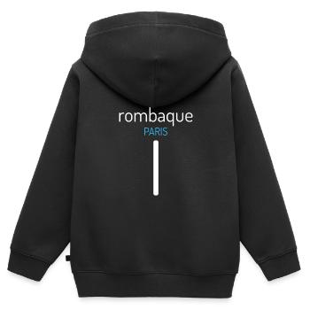 Rombaque Paris. Rombaque Paris. ROMBAQUE PARIS. - Kids Premium Organic Zip-up Hoodie - black - Back - AI Model Kid Male (0cm)
