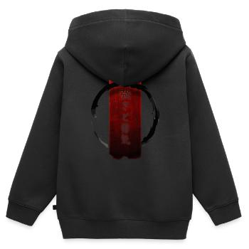 Bannière japonaise de la bravoure : force et courage - Sweat Premium à capuche zippé enfant bio - noir - Dos - AI Model Kid Male (0cm)