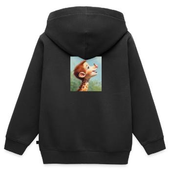 Giraffe fan and monkey fan : Aff-inity - Kids Premium Organic Zip-up Hoodie - black - Back - AI Model Kid Male (0cm)