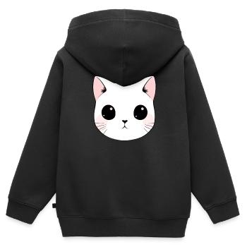 Süßes Kätzchen - Kinder Premium Organic Zip Hoodie - Schwarz - Hinten - AI Model Kid Male (0cm)