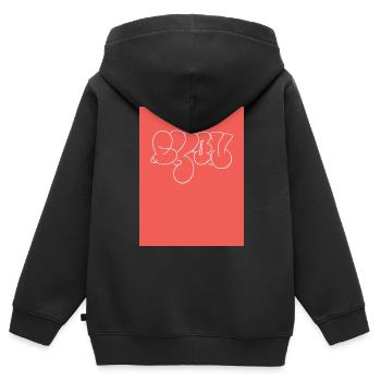 Lyon - Sweat Premium à capuche zippé enfant bio - noir - Dos - AI Model Kid Male (0cm)
