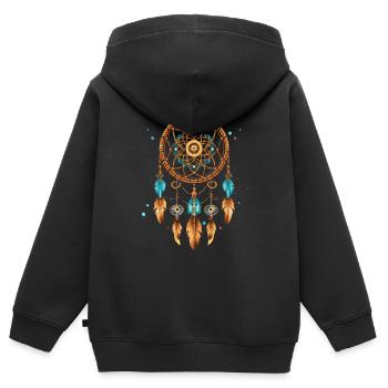 Indianer Traumfänger Spiritualität & Esoterik - Kinder Premium Organic Zip Hoodie - Schwarz - Hinten - AI Model Kid Male (0cm)