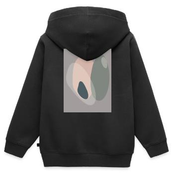 Affiche Geo Abst 2 - Sweat Premium à capuche zippé enfant bio - noir - Dos - AI Model Kid Male (0cm)