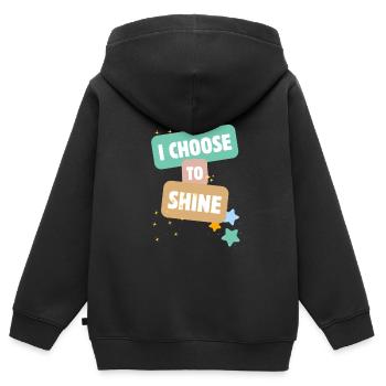 Je choisis de briller - Sweat Premium à capuche zippé enfant bio - noir - Dos - AI Model Kid Male (0cm)