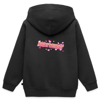 Bratwurst mit Herzen - Grillwurst Fan Design - Kinder Premium Organic Zip Hoodie - Schwarz - Hinten - AI Model Kid Male (0cm)
