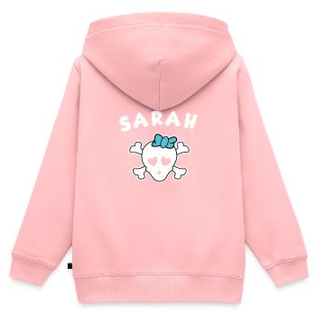 Design de Pirate Sarah pour filles et femmes - Sweat Premium à capuche zippé enfant bio - rose - Dos - AI Model Kid Female (0cm)