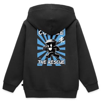 kaffee die rettung - Kinder Premium Organic Zip Hoodie - Schwarz - Hinten - AI Model Kid Male (0cm)
