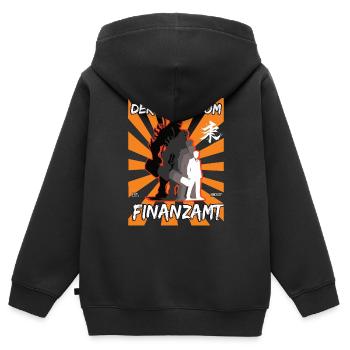 Der Mann vom Finanzamt - Finanzbeamten Design - Kinder Premium Organic Zip Hoodie - Schwarz - Hinten - AI Model Kid Male (0cm)