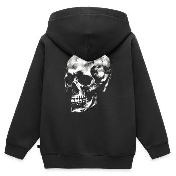 Skull - Kinder Premium Organic Zip Hoodie - Schwarz - Hinten - AI Model Kid Male (0cm)