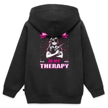 Do it yourself craftswoman design - Kids Premium Organic Zip-up Hoodie - black - Back - AI Model Kid Male (0cm)
