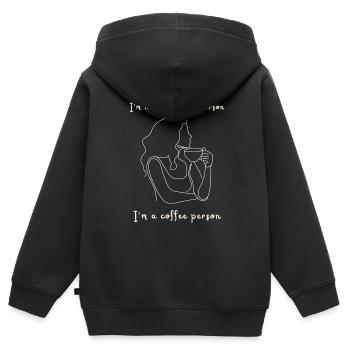 I'm not a morning person, I'm a coffee person. - Kinder Premium Organic Zip Hoodie - Schwarz - Hinten - AI Model Kid Male (0cm)