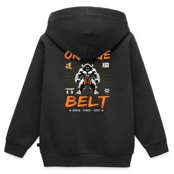 Orange Belt in Martial Arts Design - Orange Belt - Kids Premium Organic Zip-up Hoodie - black - Back - AI Model Kid Male (0cm)