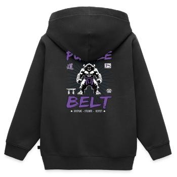 Purple belt in martial arts design - Kids Premium Organic Zip-up Hoodie - black - Back - AI Model Kid Male (0cm)