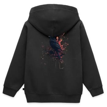 Mystischer Vogel - Kinder Premium Organic Zip Hoodie - Schwarz - Hinten - AI Model Kid Male (0cm)