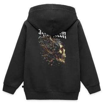 Majesté en fusion - Sweat Premium à capuche zippé enfant bio - noir - Dos - AI Model Kid Male (0cm)