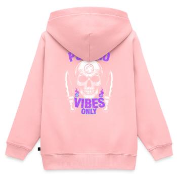 Psycho Vibes Schädel - Kinder Premium Organic Zip Hoodie - Rosa - Hinten - AI Model Kid Female (0cm)