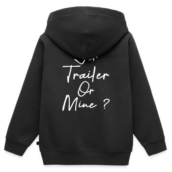 Yer Trailer Goldmine - Kinder Premium Organic Zip Hoodie - Schwarz - Hinten - AI Model Kid Male (0cm)