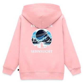 Entdecker Sehnsucht – Design für Abenteurer - Kinder Premium Organic Zip Hoodie - Rosa - Hinten - AI Model Kid Female (0cm)